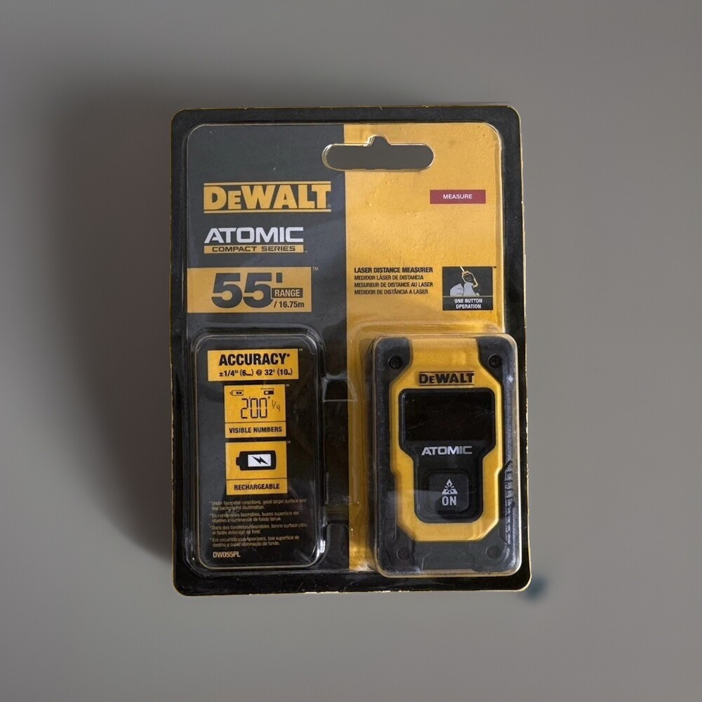 DEWALT Atomic DW055PL 55 ft Compact Laser Distance Measurer Yellow/Black